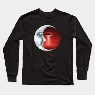 Moon Crescent - Alien Abduction (Red) Long Sleeve T-Shirt